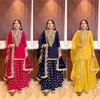 NSR 784 Faux Georgette With Embroidery Palazzo Readymade Suits Wholesale Online